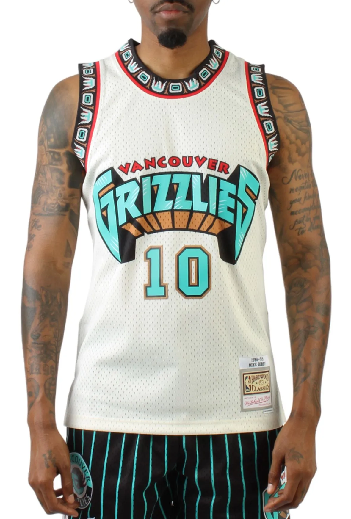 Men's Mitchell & Ness Cream Team Color Swingman Jersey Grizzlies 1998 Mike Bibby sold by Zulily