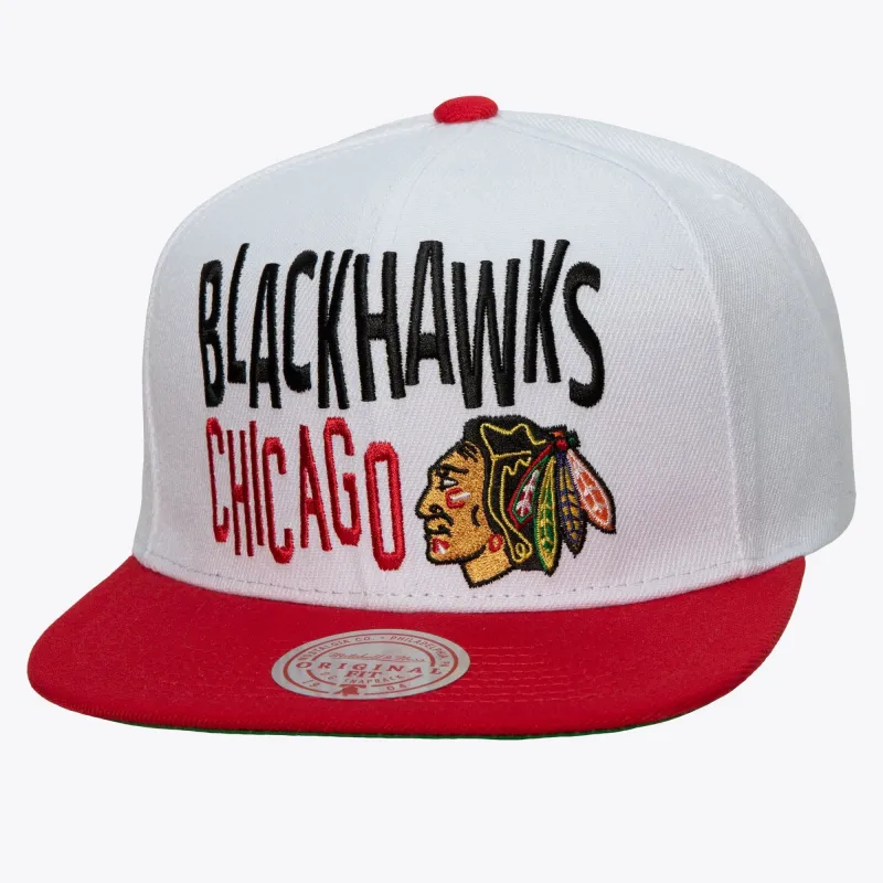 Men's Mitchell & Ness Nhl Toss Up Snapback Blackhawks - White sold by Zulily