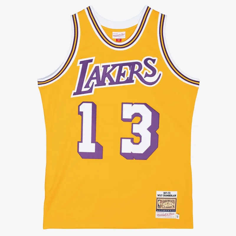 Men's Mitchell & Ness NBA Authentic Jersey Lakers 1971 Wilt Chamberlain made by Mitchell & Ness