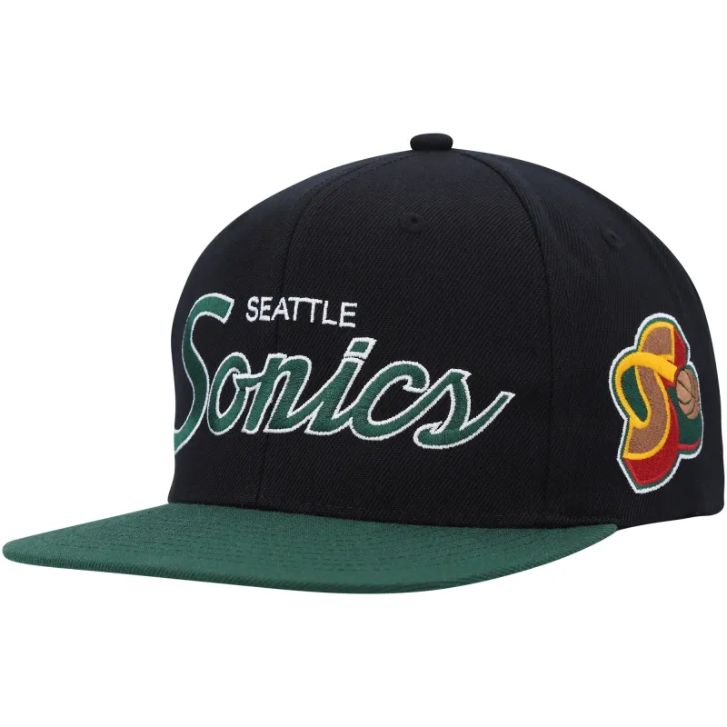 Men's Mitchell & Ness NBA Team Script 2.0 Snapback Hwc Supersonics - Black sold by Zulily