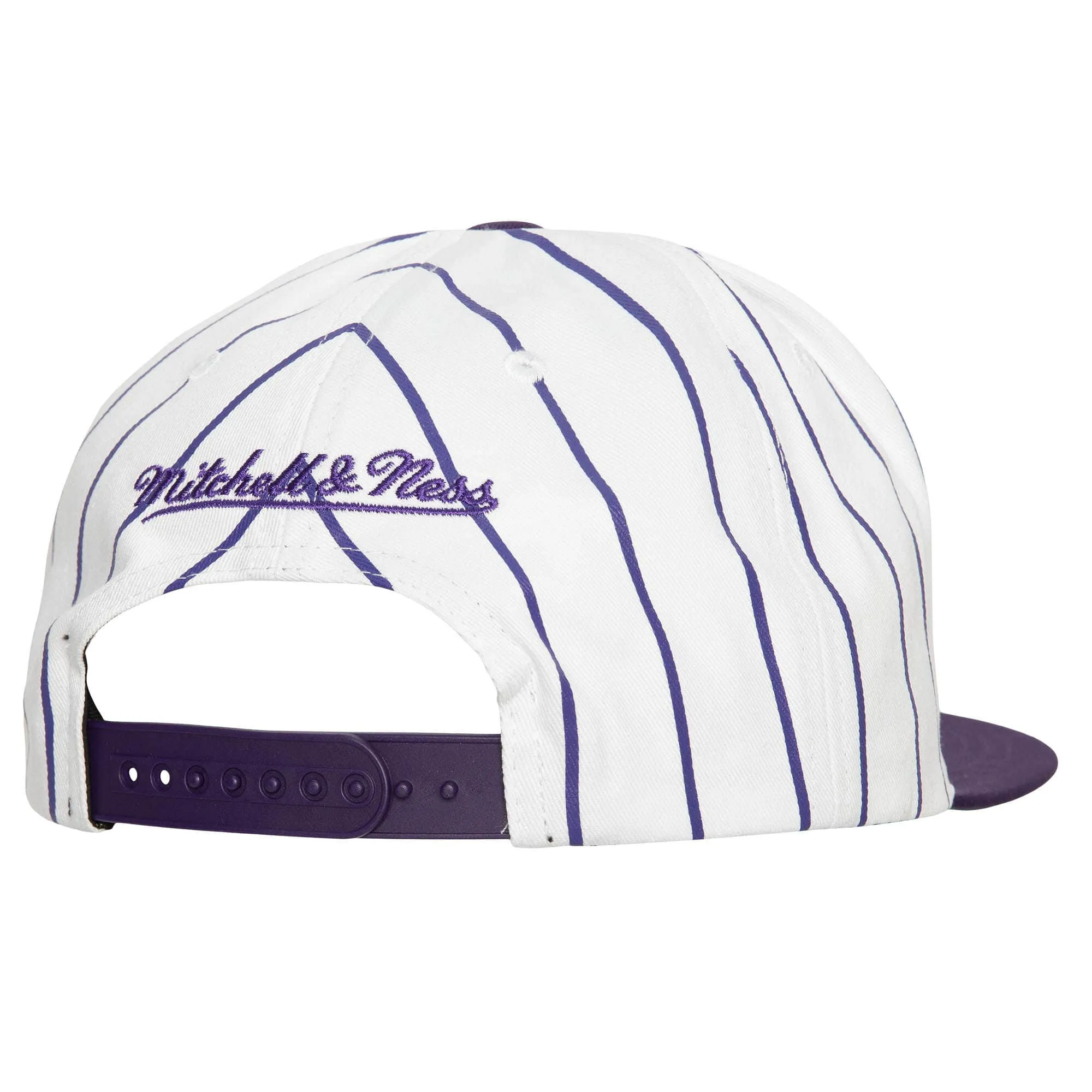 Men's Mitchell & Ness NBA Retro Pinstripe Snapback Lakers - White sold by Zulily product image thumbnail 2