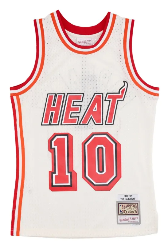 Men's Mitchell & Ness Cream Team Color Swingman Jersey Heat 1996 Tim Hardaway sold by Zulily
