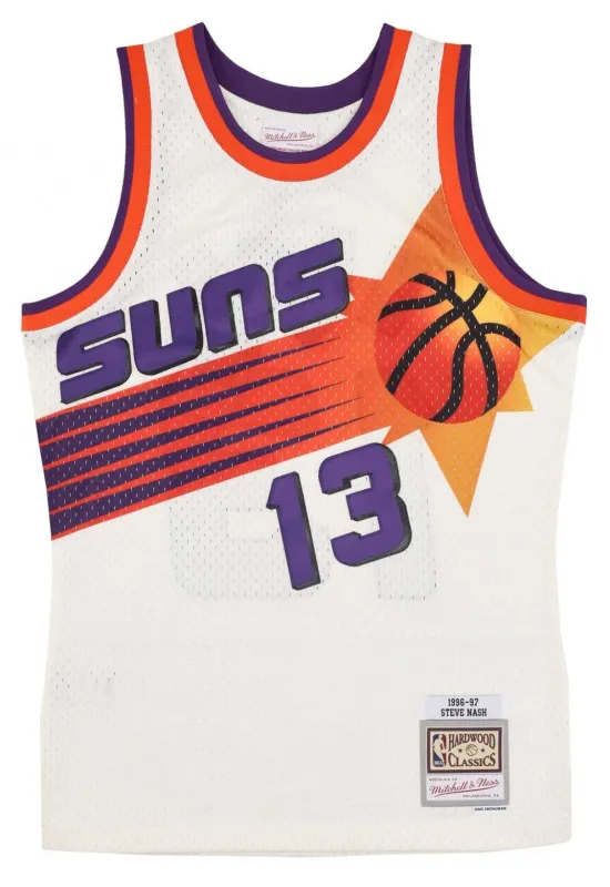 Men's Mitchell & Ness Cream Team Color Swingman Jersey Suns 1996 Steve Nash sold by Zulily