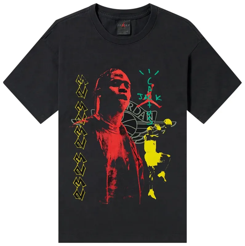 Men's Air Jordan X Travis Scott Cactus Jack Tee T-Shirt 'Black' sold by Zulily