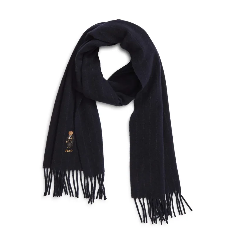 Men's Polo Ralph Lauren Holiday Bear Chalk Stripe Scarf sold by Zulily