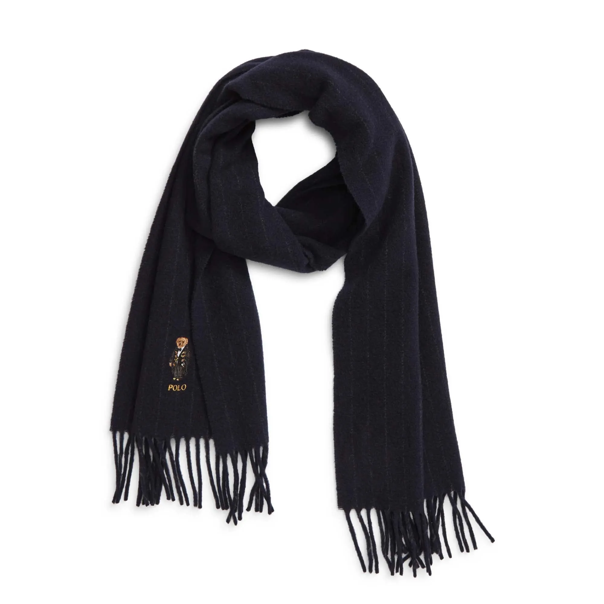 Men's Polo Ralph Lauren Holiday Bear Chalk Stripe Scarf sold by Zulily