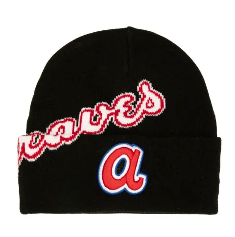 Men's Mitchell & Ness MLB Cricket Knit Coop Braves - Black sold by Zulily