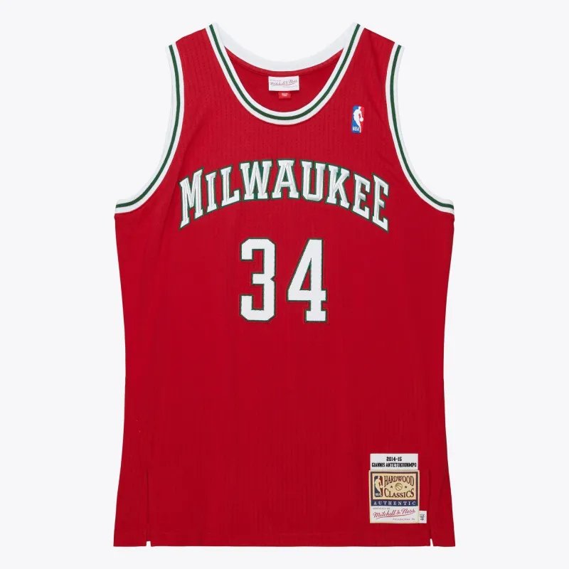 Men's Mitchell & Ness NBA Milwaukee Bucks Home Jersey Bucks 2014 Giannis Antetokounmpo sold by Zulily