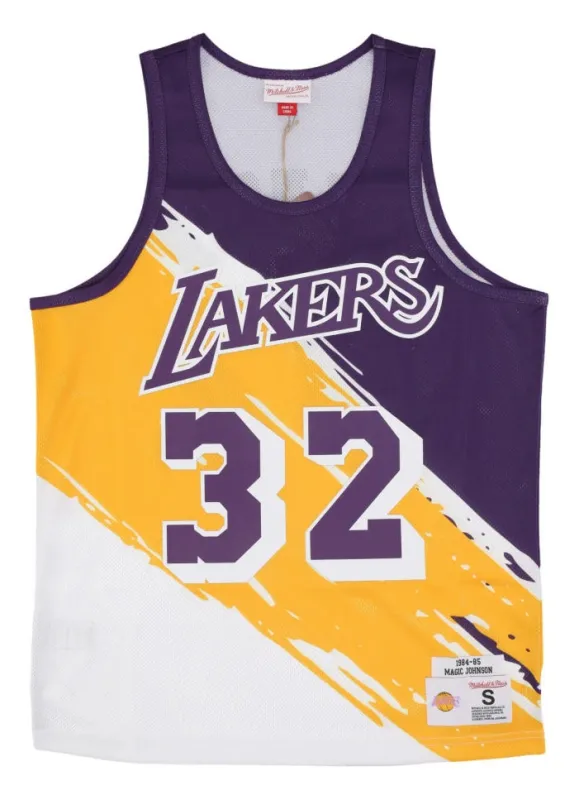 Men's Mitchell & Ness Paint Brush Nn Mesh Tank Lakers Magic Johnson sold by Zulily