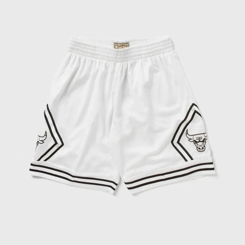 Men's Mitchell & Ness White Black Swingman Shorts Bulls 97 sold by Zulily