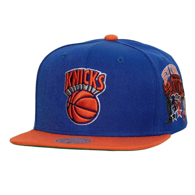 Men's Mitchell & Ness NBA Patch Overload Snapback Hwc Knicks - Blue-Orange sold by Zulily
