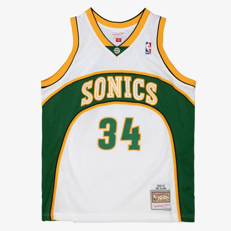 Men's Mitchell & Ness NBA Swingman Jersey Supersonics 2006 Ray Allen sold by Zulily