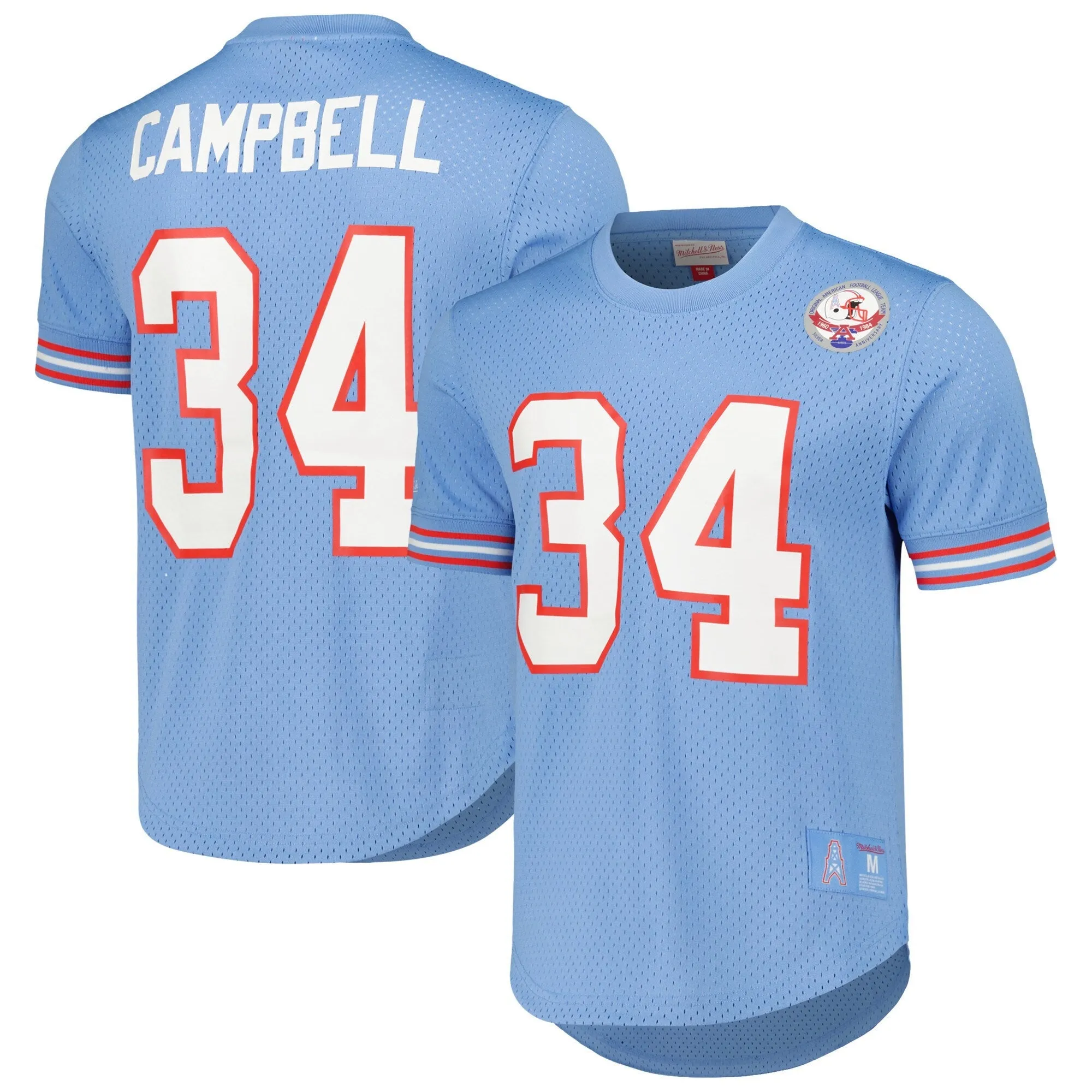 Men's Mitchell & Ness NFL N&N Mesh Crewneck Oilers 1983 Earl Campbell sold by Zulily