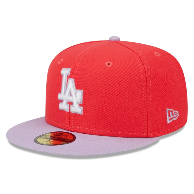 Men's New Era MLB La Dodgers 5950 Fitted 'Color Pack' - Red/Lavander sold by Zulily
