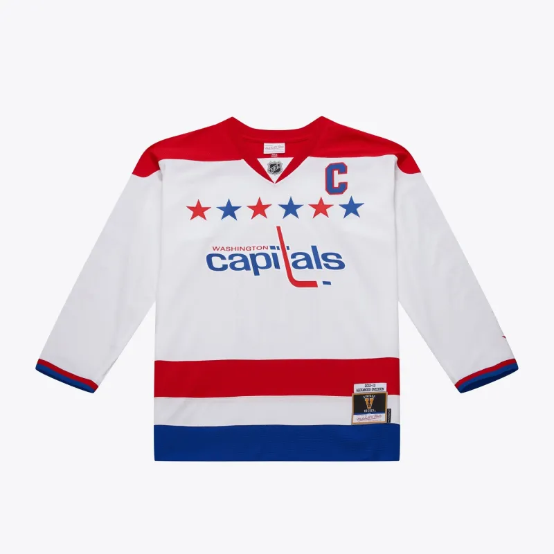 Men's Mitchell & Ness Nhl White Alternate Jersey Capitals 2012 Alexander Ovechkin sold by Zulily
