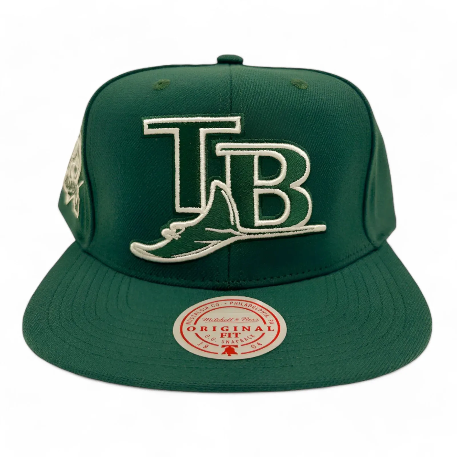 Men's Mitchell & Ness MLB Back To Basics Snapback Coop Rays - Green sold by Zulily