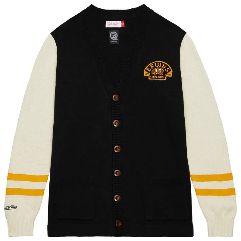 Men's Mitchell & Ness Nhl 100Th Anniversary Cardigan Sweater Bruins sold by Zulily