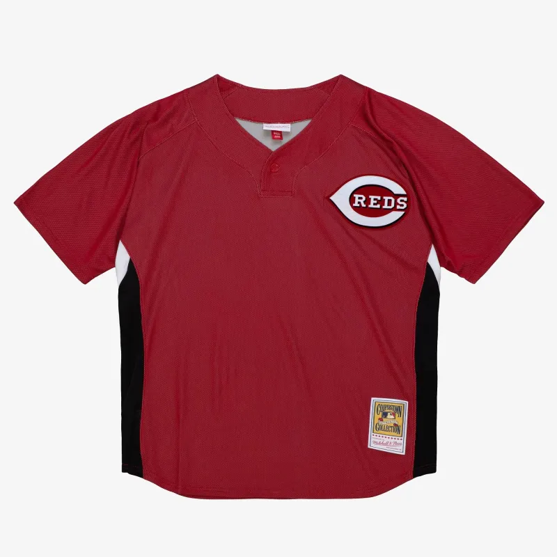 Men's Mitchell & Ness MLB Authentic Bp Pullover Jersey Reds 2007 Ken Griffey Jr made by Mitchell & Ness