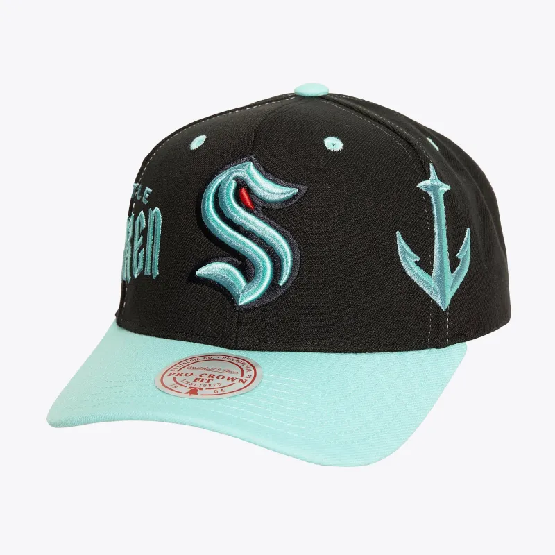 Men's Mitchell & Ness Nhl Overbite Pro Snapback Kraken sold by Zulily