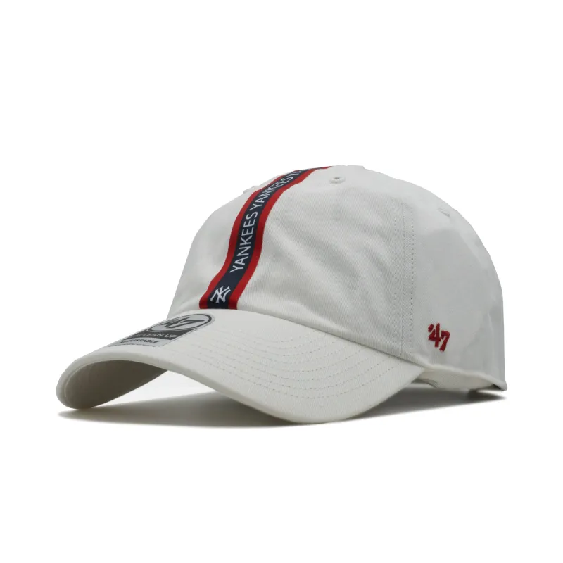 Men's 47 Brand Ny Yankees Triple Stripe Clean Up Strapback - White/Navy/Red sold by Zulily