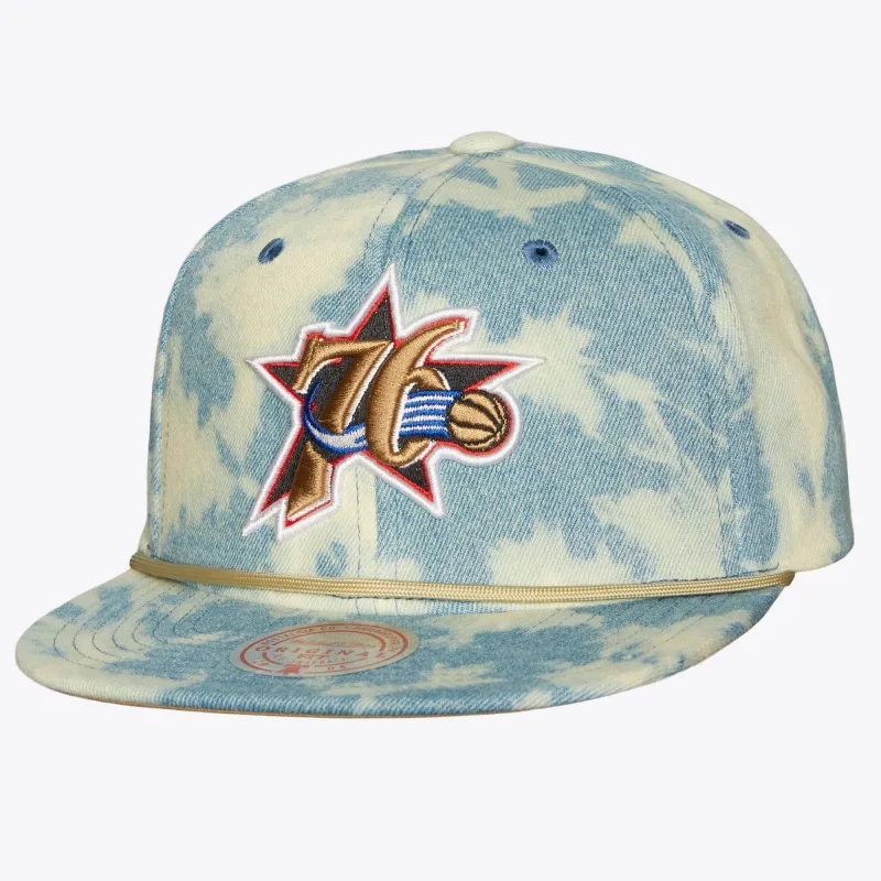 Men's Mitchell & Ness NBA Acid Wash Snapback Hwc 76Ers - Blue sold by Zulily