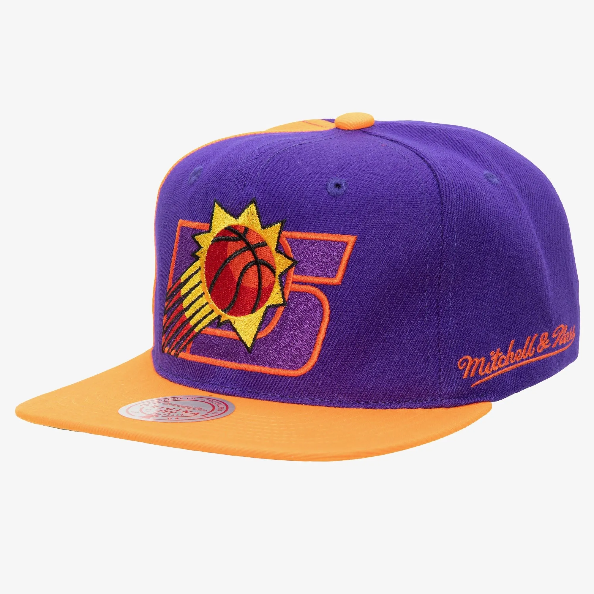 Men's Mitchell & Ness NBA Rear Script Deadstock Snapback Hwc Suns - Purple-Orange sold by Zulily