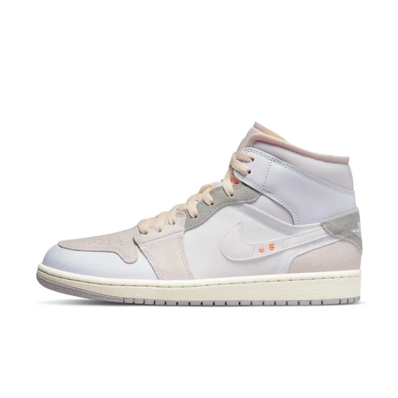 Men's Air Jordan Retro 1 Mid Se 'Craft Inside Out White Grey' sold by Zulily