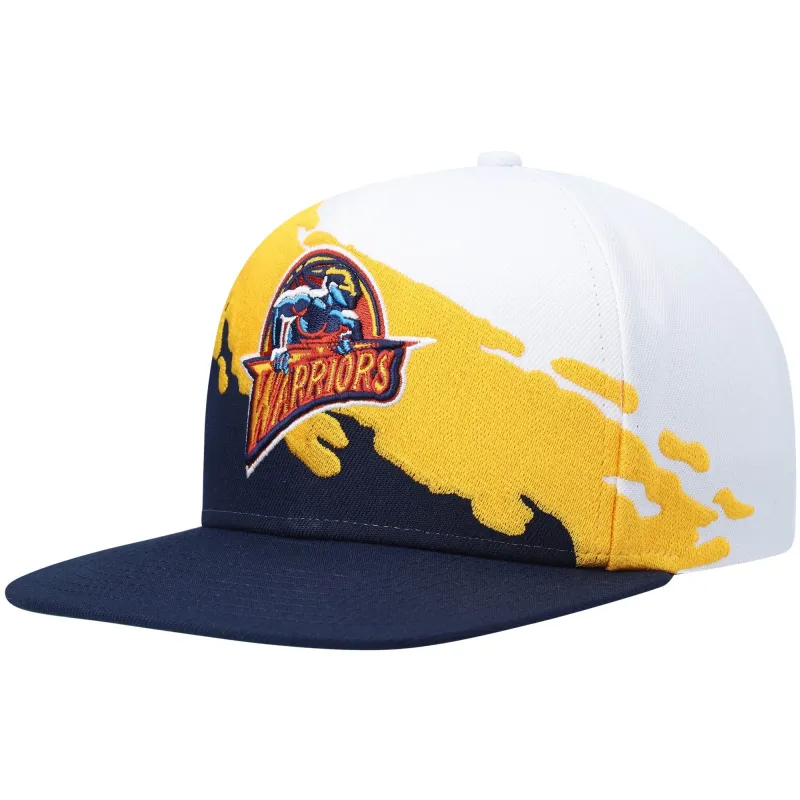 Men's Mitchell & Ness NBA Paintbrush Snapback Hwc Warriors - White-Navy sold by Zulily
