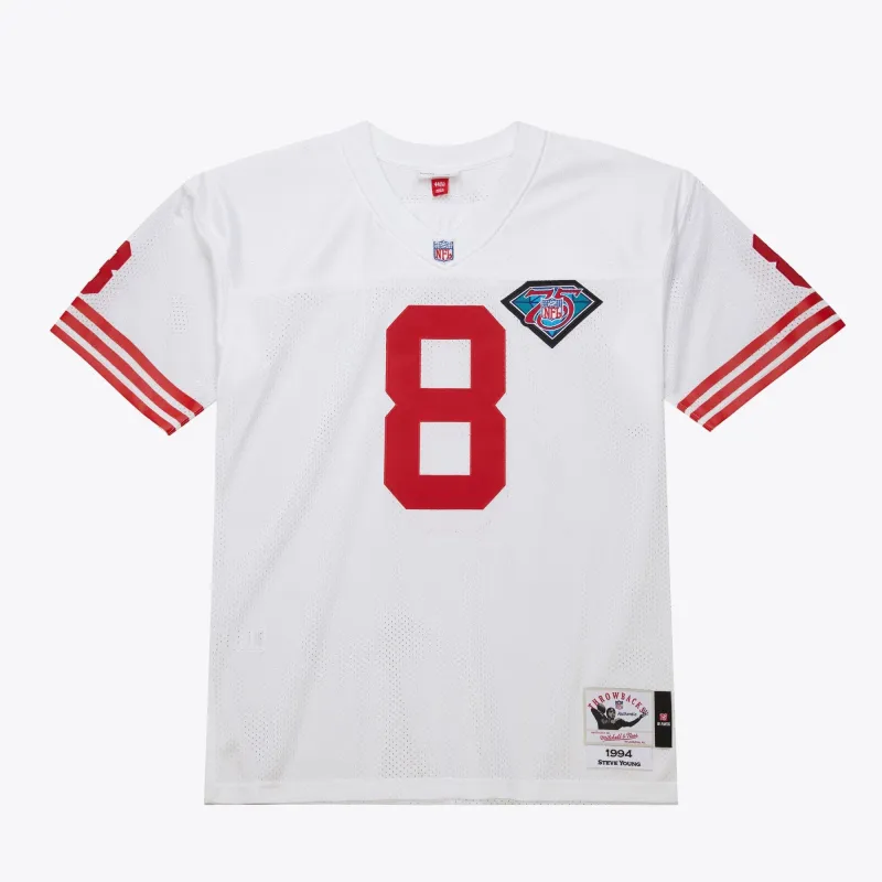 Men's Mitchell & Ness NFL White Jersey 49Ers 1994 Steve Young sold by Zulily