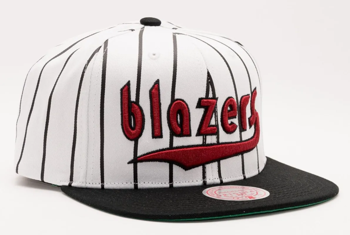 Men's Mitchell & Ness NBA Retro Pinstripe Snapback Hwc Trail Blazers sold by Zulily