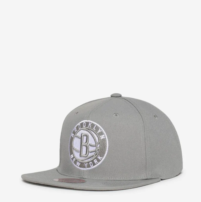 Men's Mitchell & Ness NBA Back To Basics Snapback Nets - Grey sold by Zulily