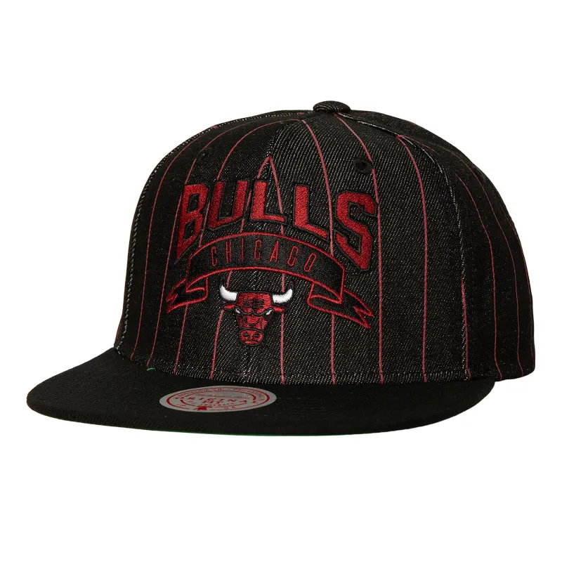 Men's Mitchell & Ness NBA Dem Stripes Snapback Bulls - Black sold by Zulily