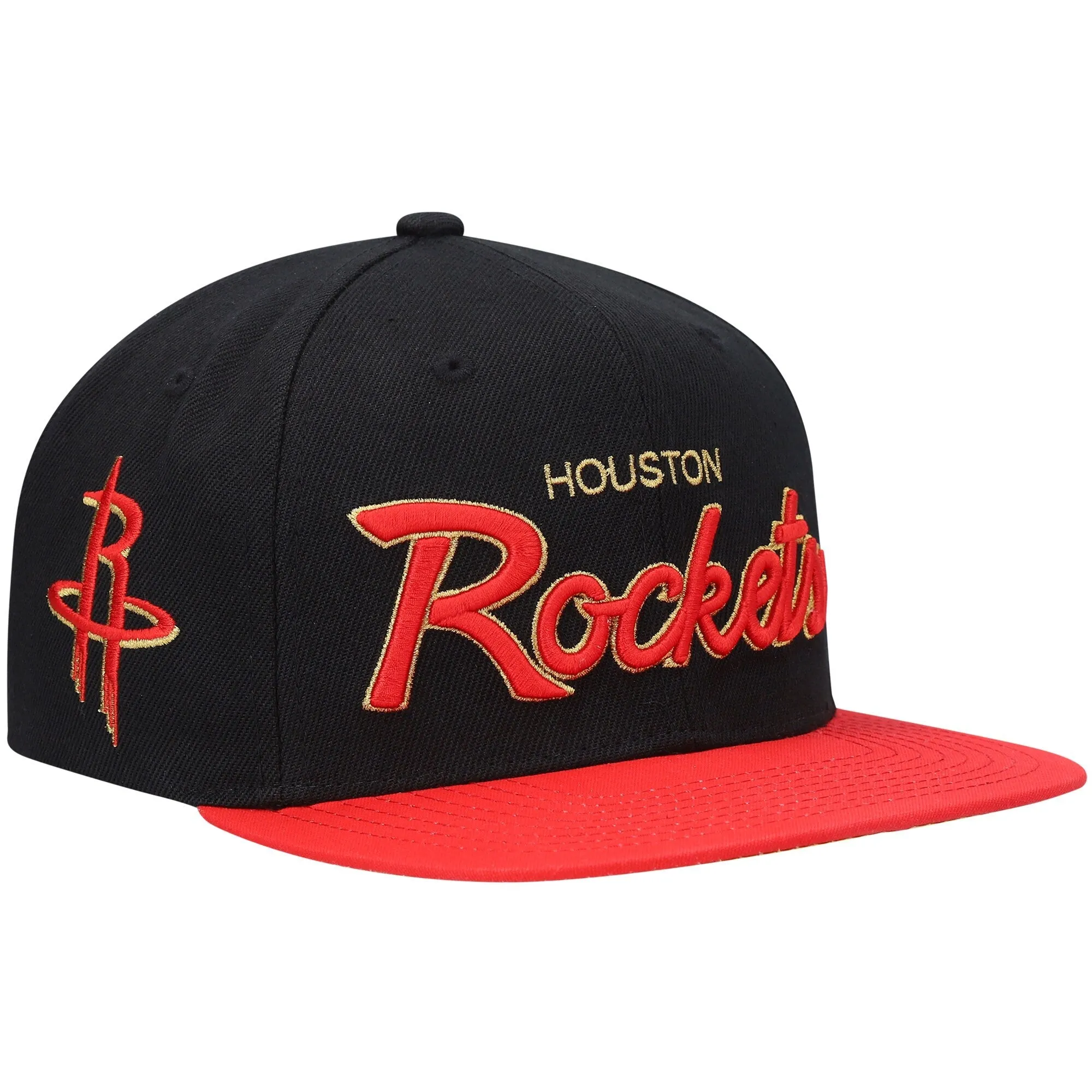 Men's Mitchell & Ness NBA 75Th Gold Snapback Rockets - Black sold by Zulily product image thumbnail 3