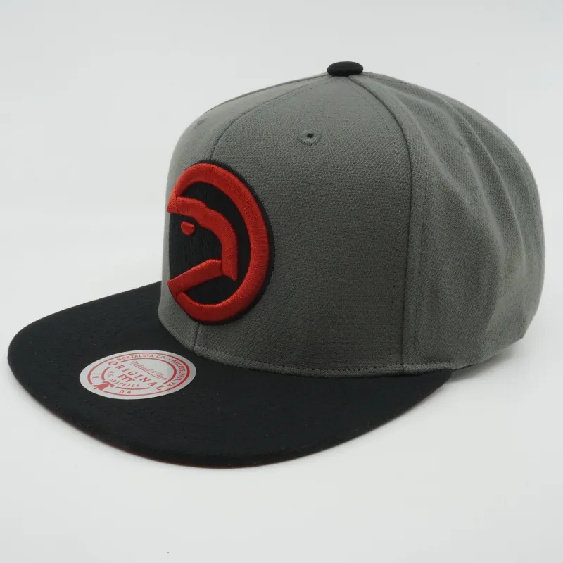 Men's Mitchell & Ness NBA Storm Front Snapback Hwc Hawks - Grey made by Mitchell & Ness