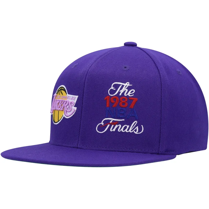 Men's Mitchell & Ness NBA Dual Whammy Snapback Hwc Lakers - Purple made by Mitchell & Ness