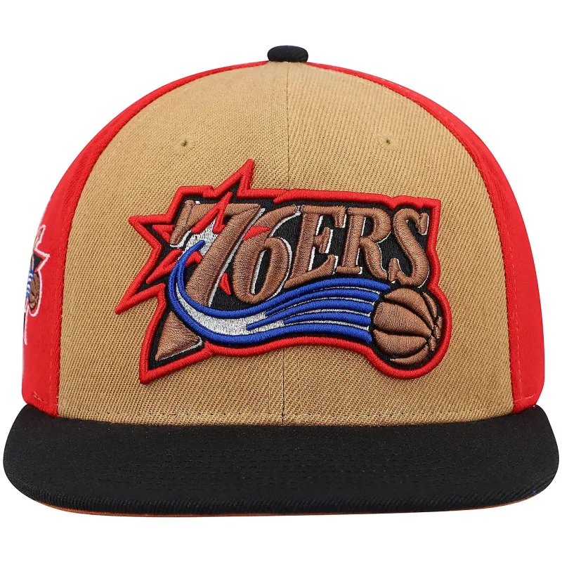 Men's Mitchell & Ness NBA On The Block Snapback Hwc 76Ers - Tan sold by Zulily