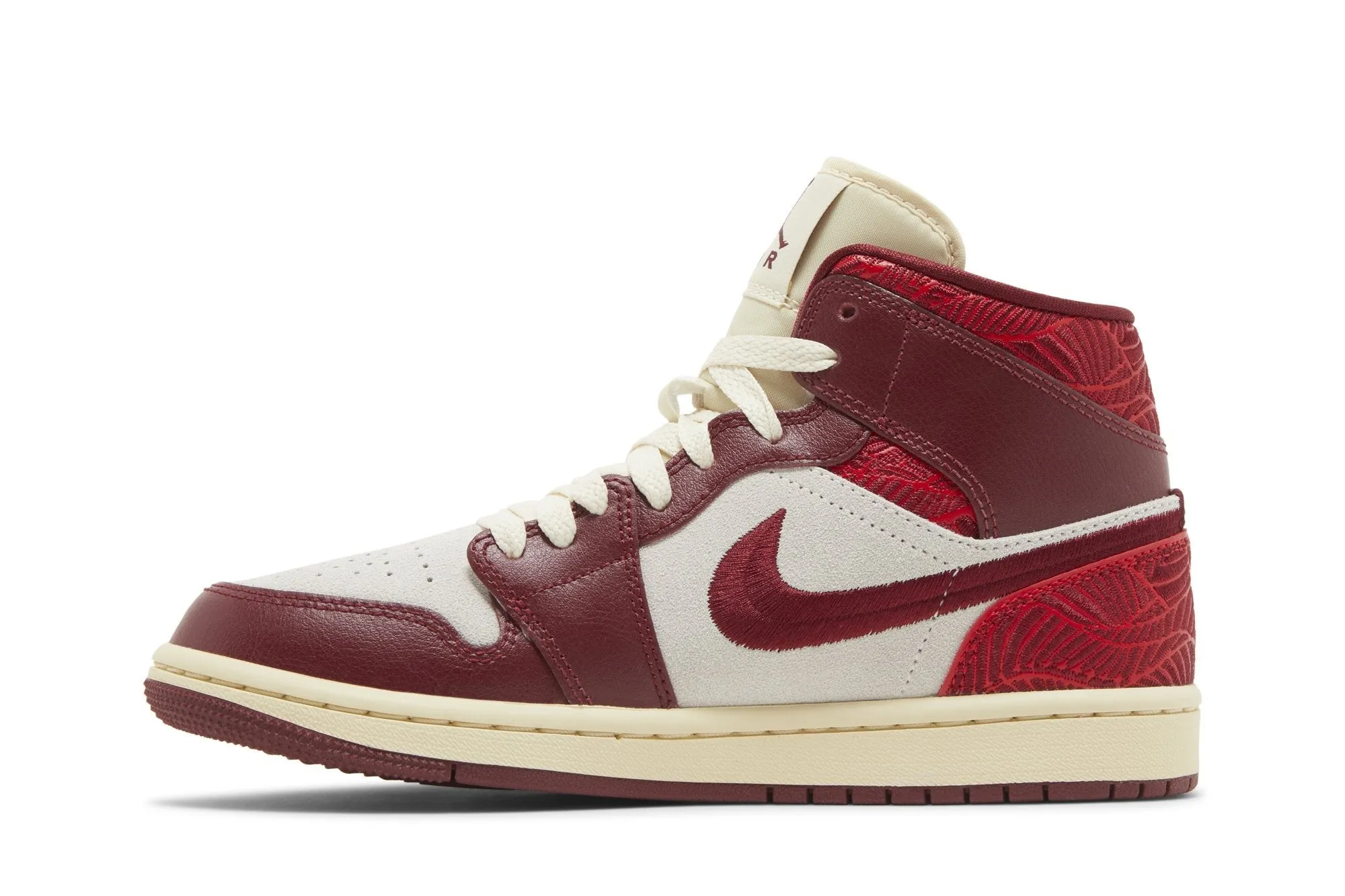 Women's Air Jordan Retro 1 Mid Se 'Tiki Leaf Team Red' sold by Zulily product image thumbnail 3