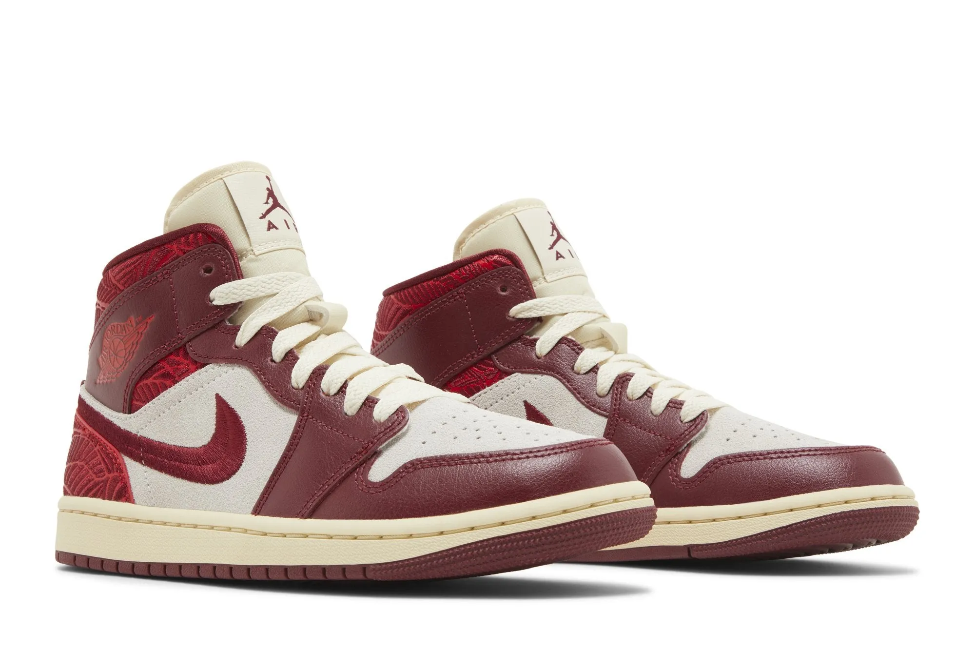 Women's Air Jordan Retro 1 Mid Se 'Tiki Leaf Team Red' sold by Zulily product image thumbnail 2