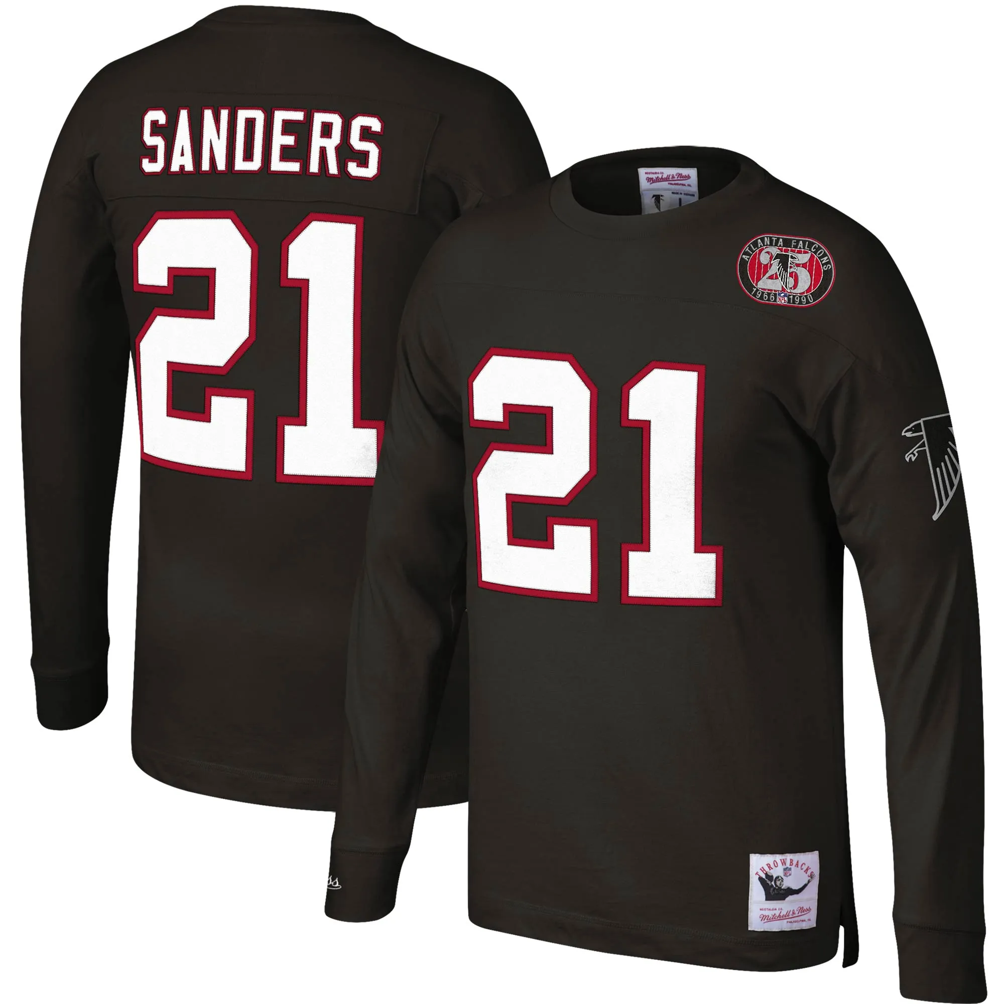 Men's Mitchell & Ness NFL N&N Ls Tee Falcons 1989 Deion Sanders sold by Zulily