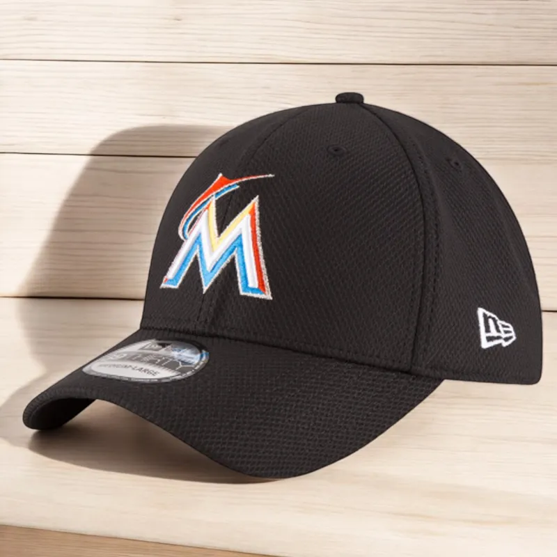 Men's New Era MLB 39Thirty Diamond Era Flex Fit Cap - Miami Marlins made by New Era