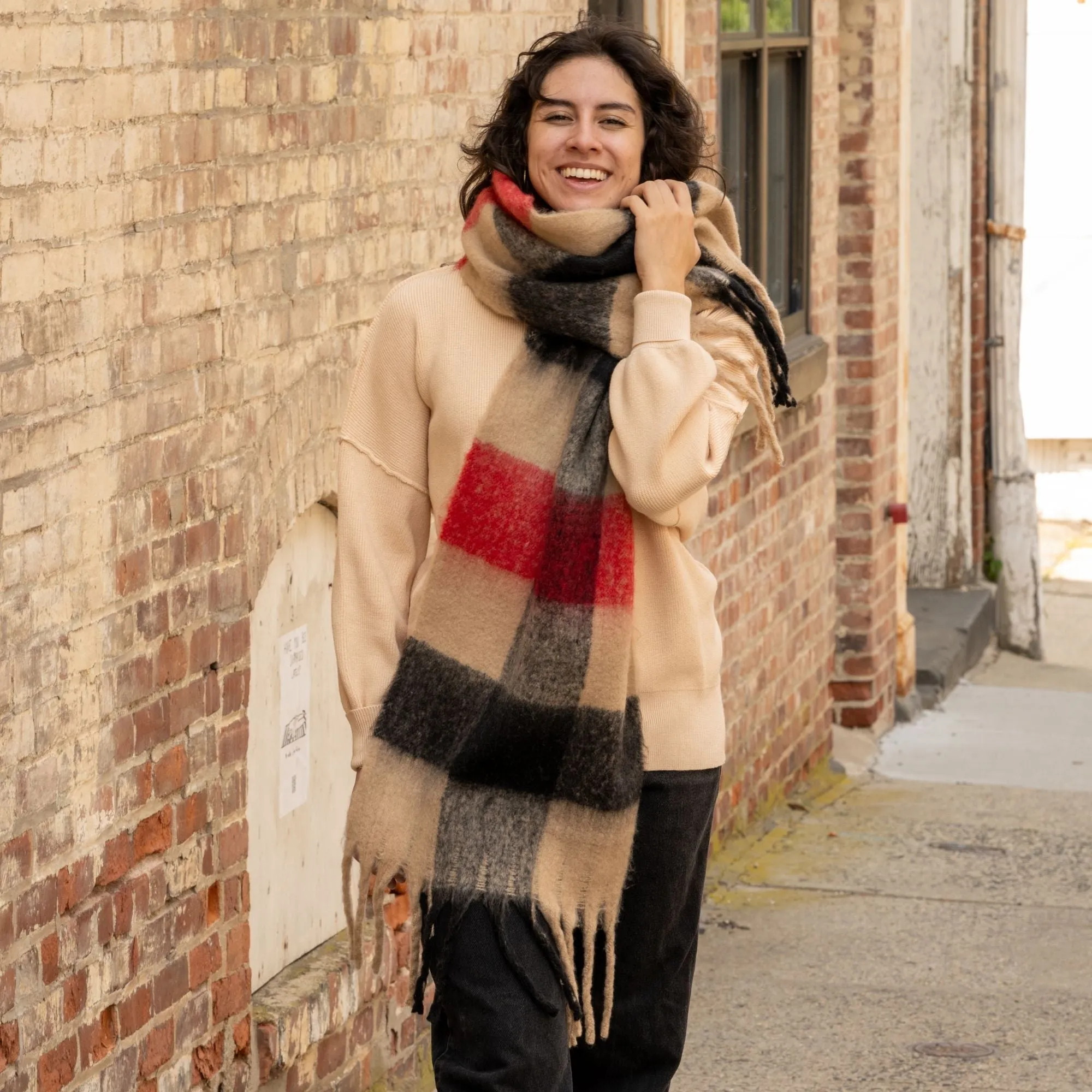 Sprigs Oversized Woven Plaid Fringe Scarf sold by Zulily product image thumbnail 5