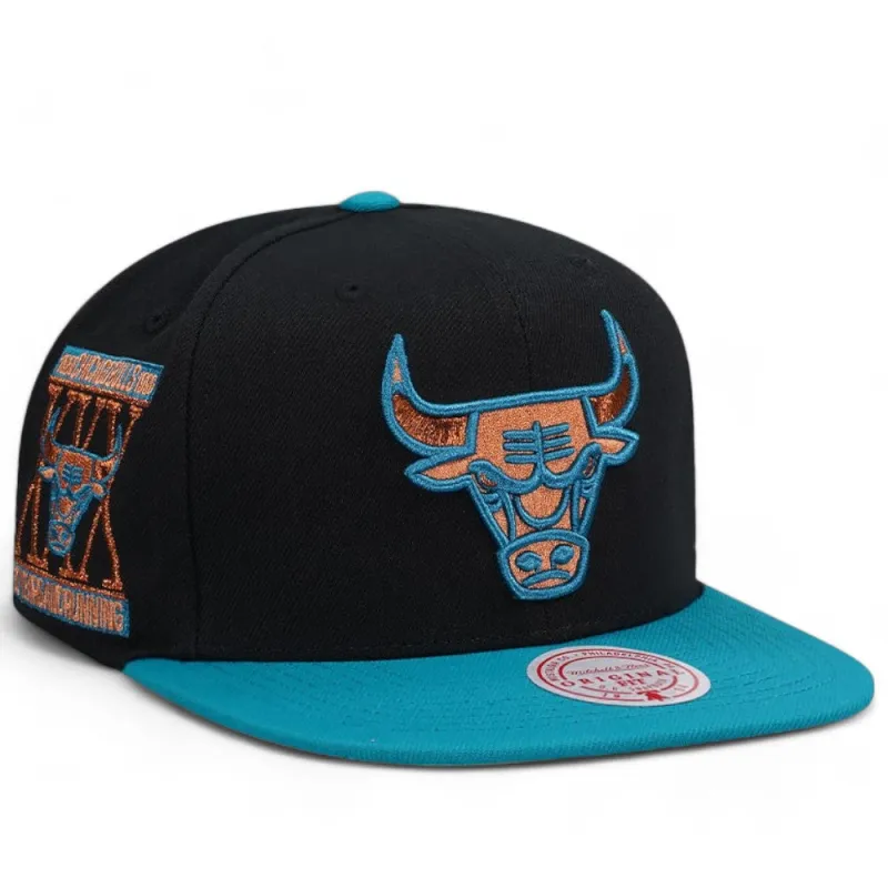 Men's Mitchell & Ness NBA Make Cents Snapback Bulls - Black-Teal made by Mitchell & Ness