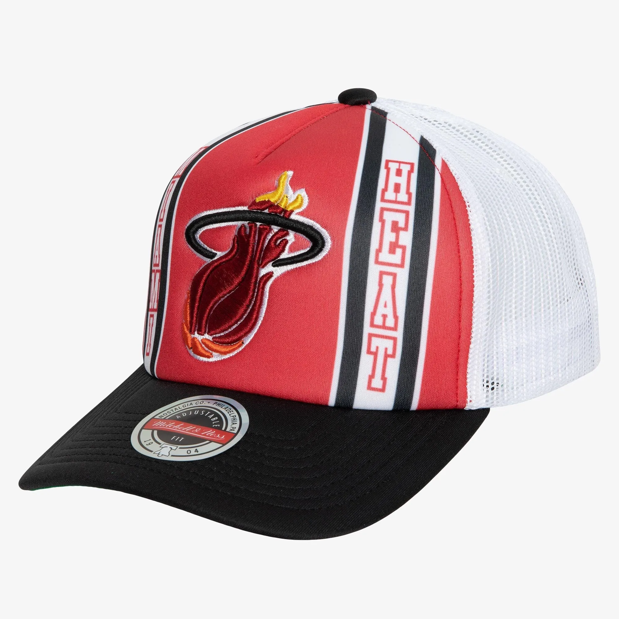 Men's Mitchell & Ness NBA Retro Trucker Snapback Hwc Heat - Red-Black sold by Zulily