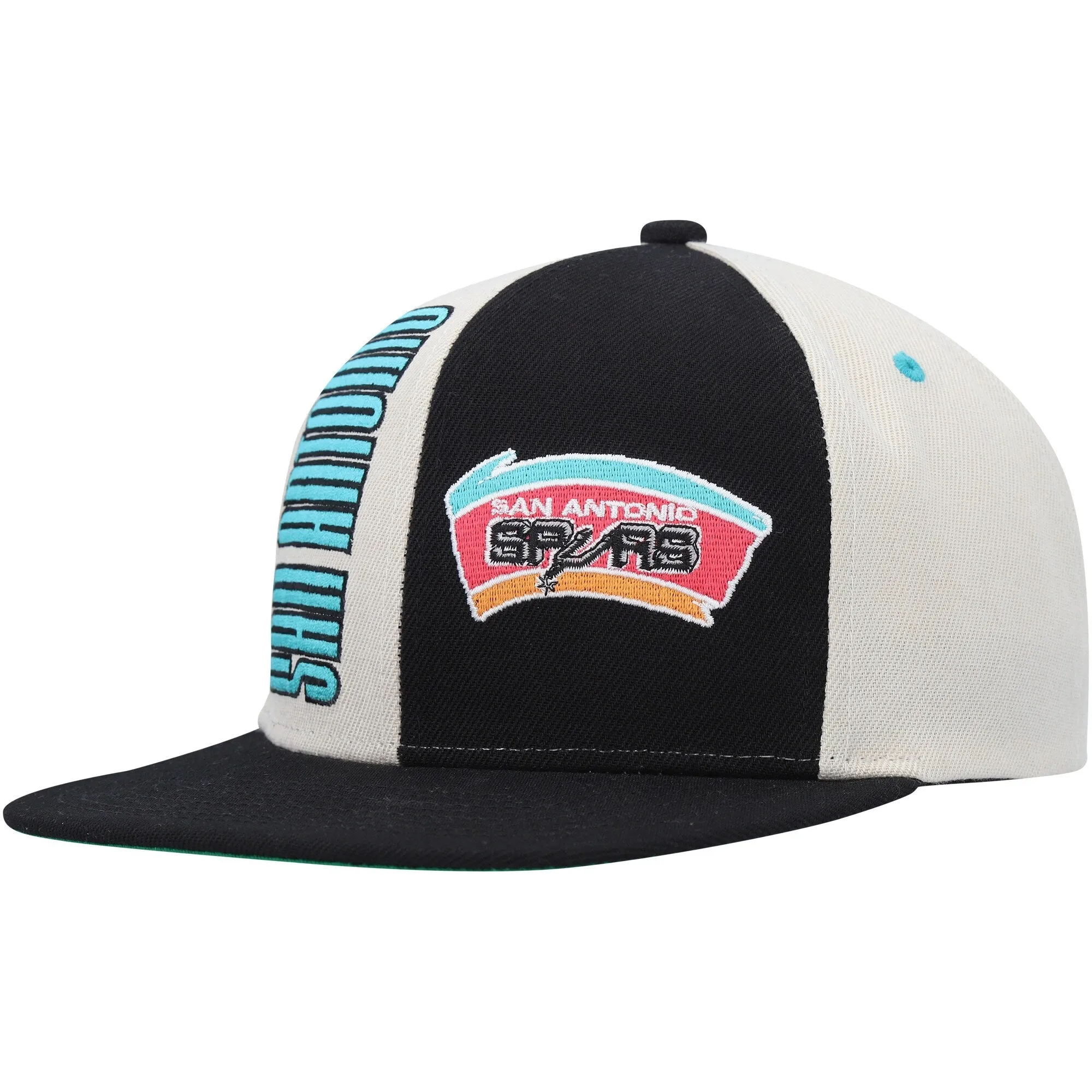 Men's Mitchell & Ness NBA Pop Panel Snapback Hwc Spurs - Off White-Black sold by Zulily