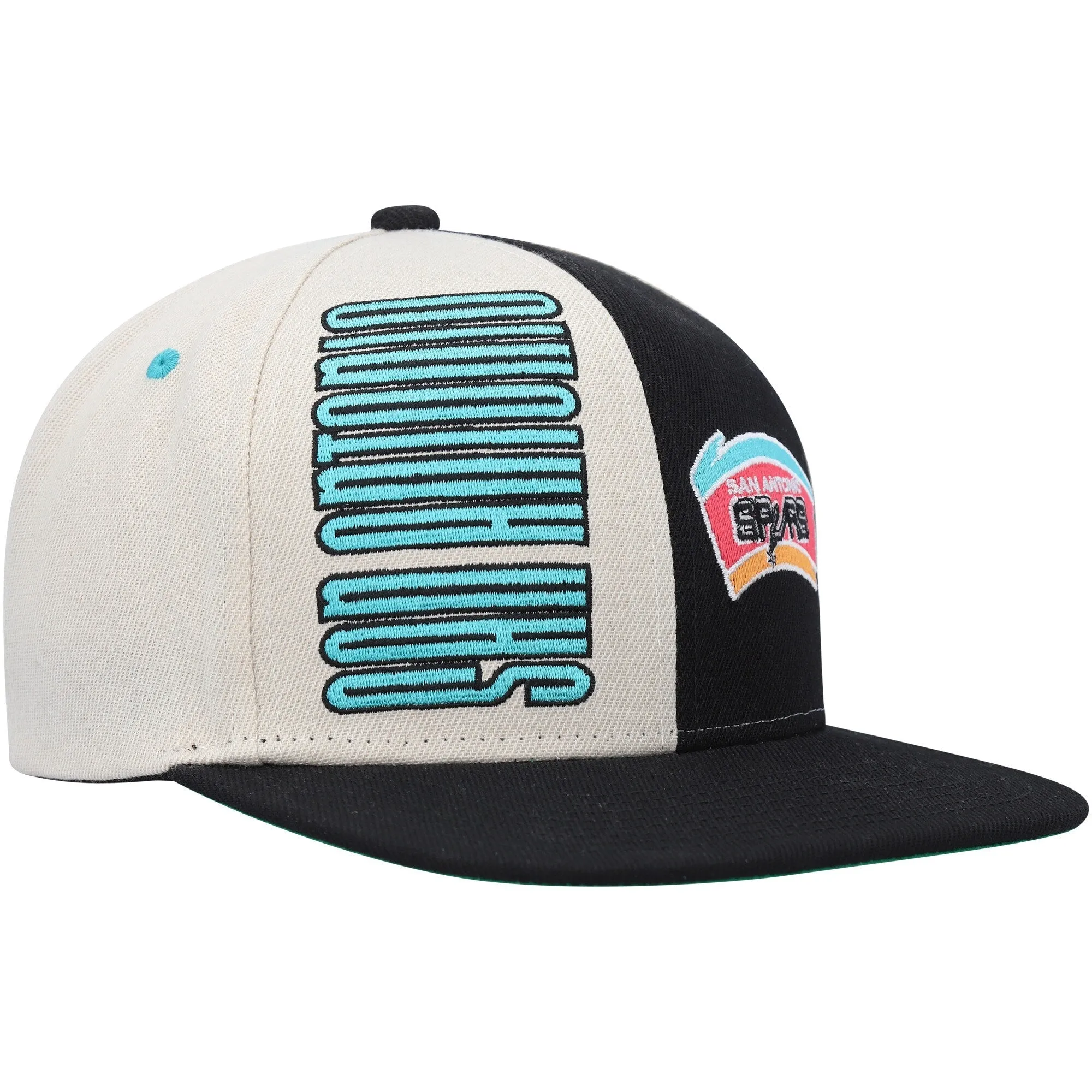 Men's Mitchell & Ness NBA Pop Panel Snapback Hwc Spurs - Off White-Black sold by Zulily product image thumbnail 3