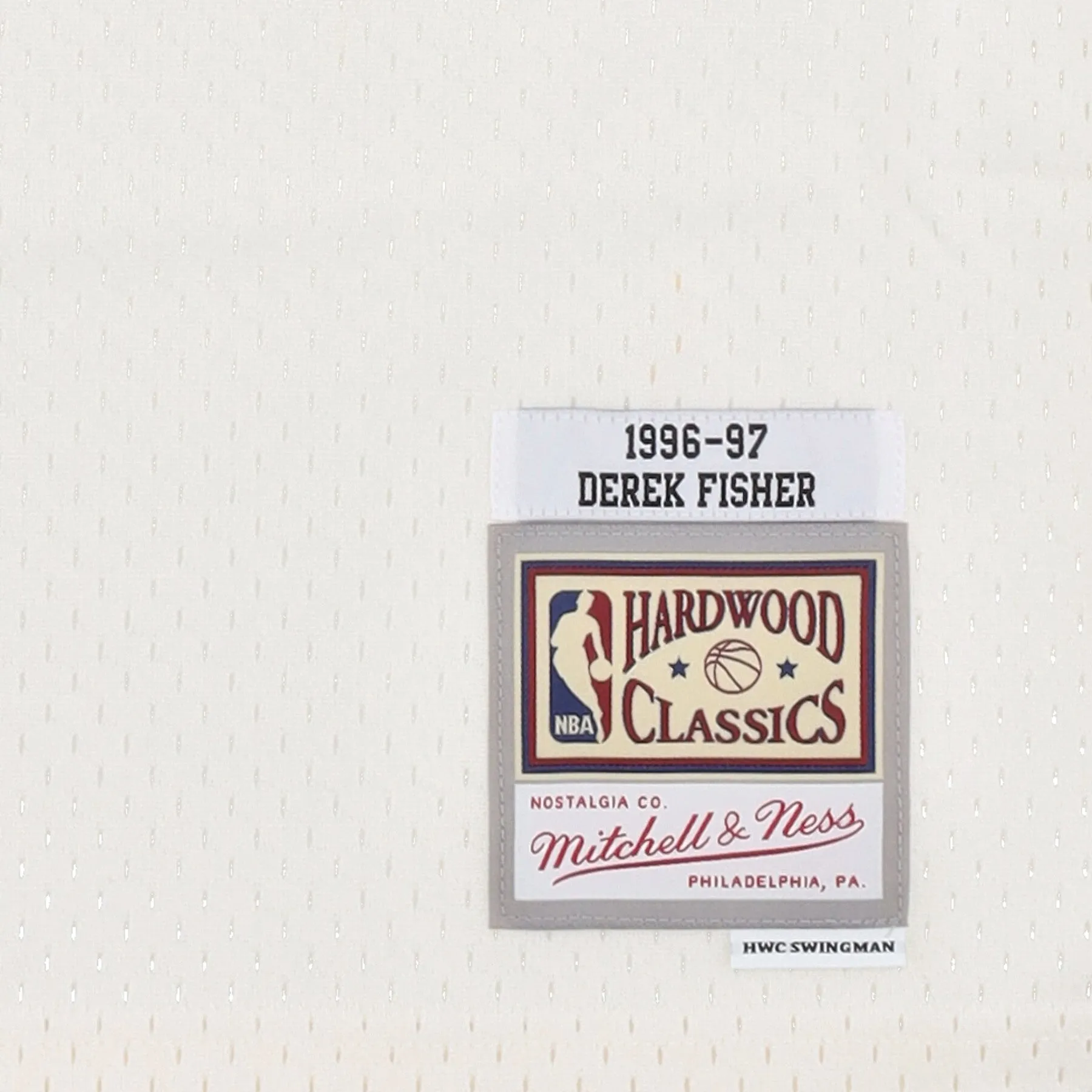 Men's Mitchell & Ness Cream Team Color Swingman Jersey Lakers 1996 Derek Fisher sold by Zulily product image thumbnail 3