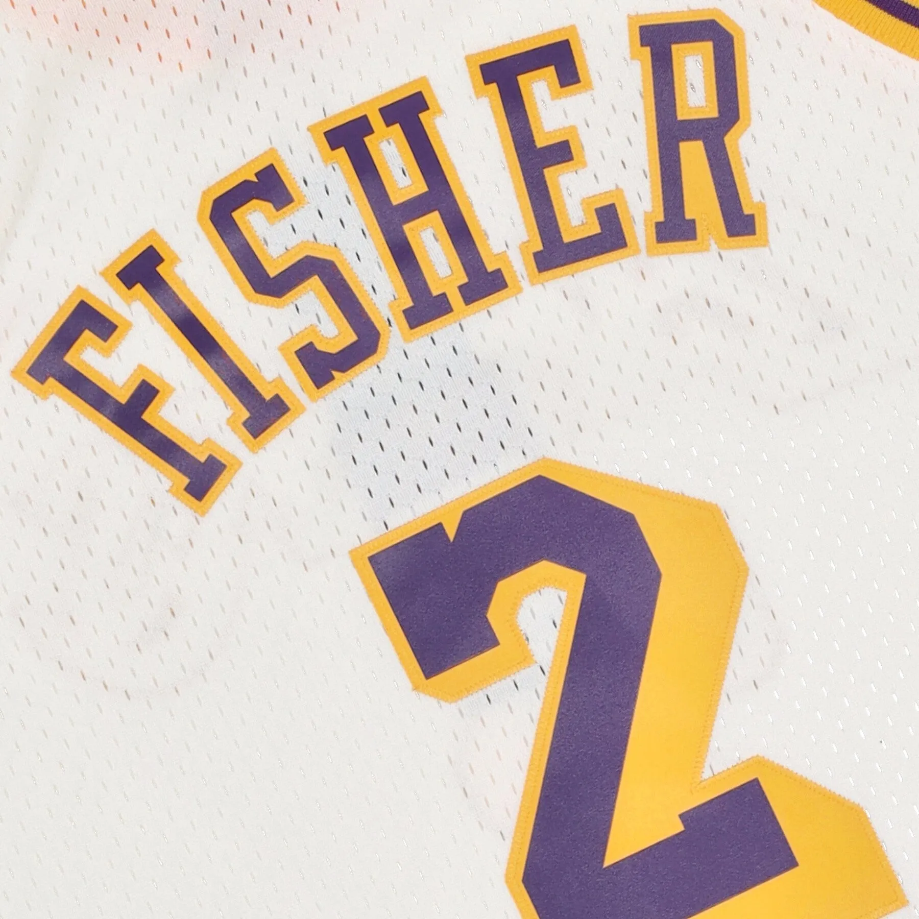 Men's Mitchell & Ness Cream Team Color Swingman Jersey Lakers 1996 Derek Fisher sold by Zulily product image thumbnail 4