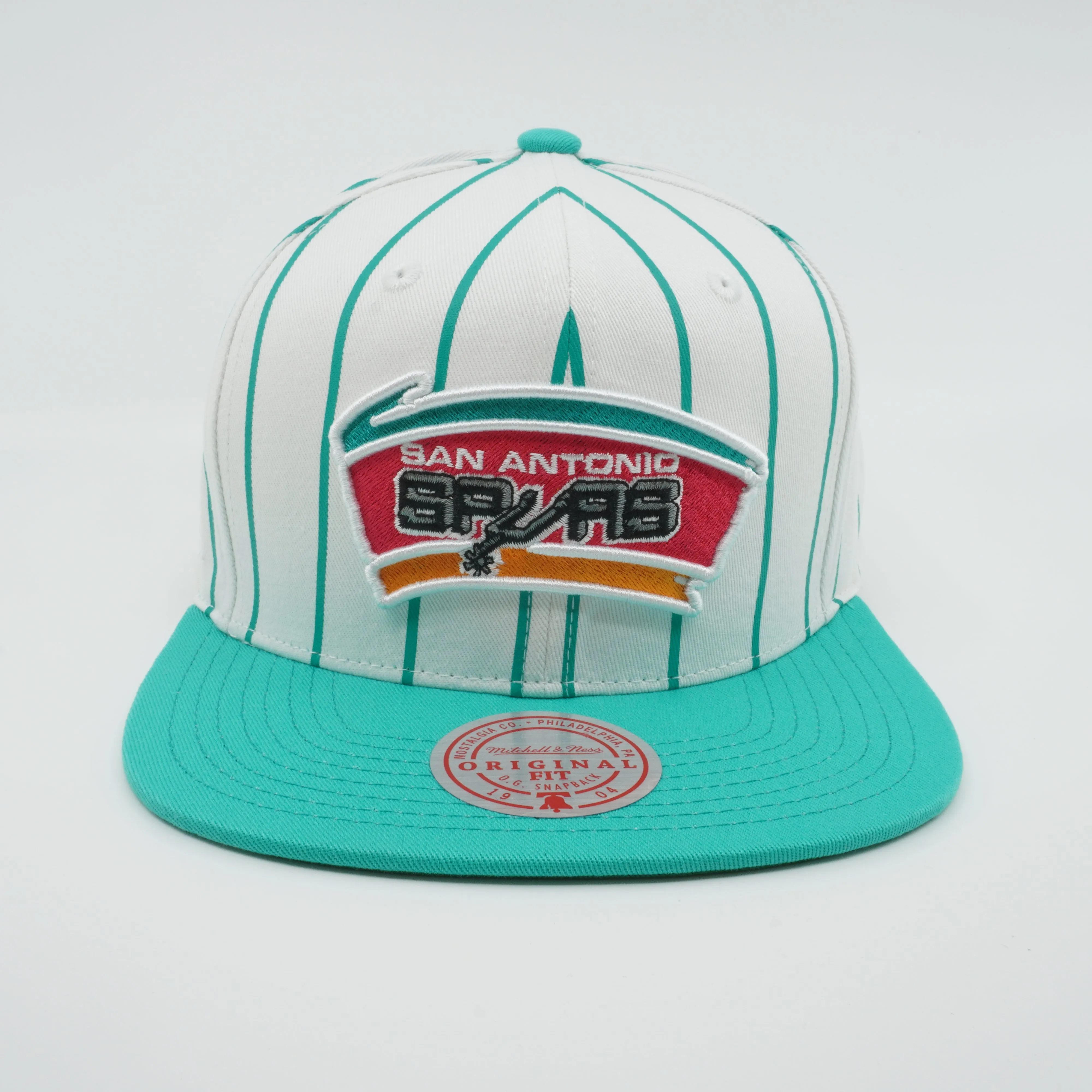 Men's Mitchell & Ness NBA Retro Pinstripe Snapback Hwc Spurs - White sold by Zulily product image thumbnail 2