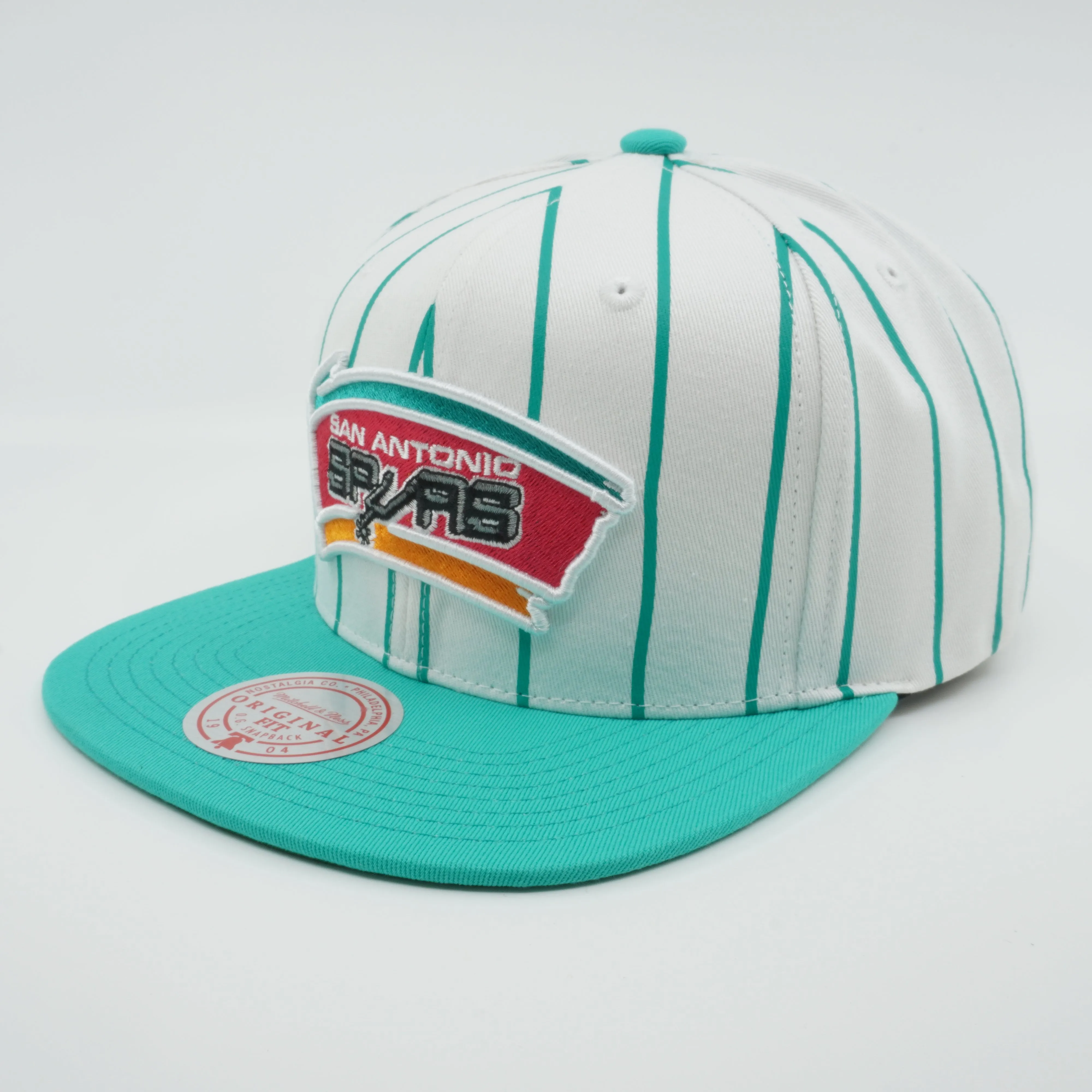 Men's Mitchell & Ness NBA Retro Pinstripe Snapback Hwc Spurs - White sold by Zulily