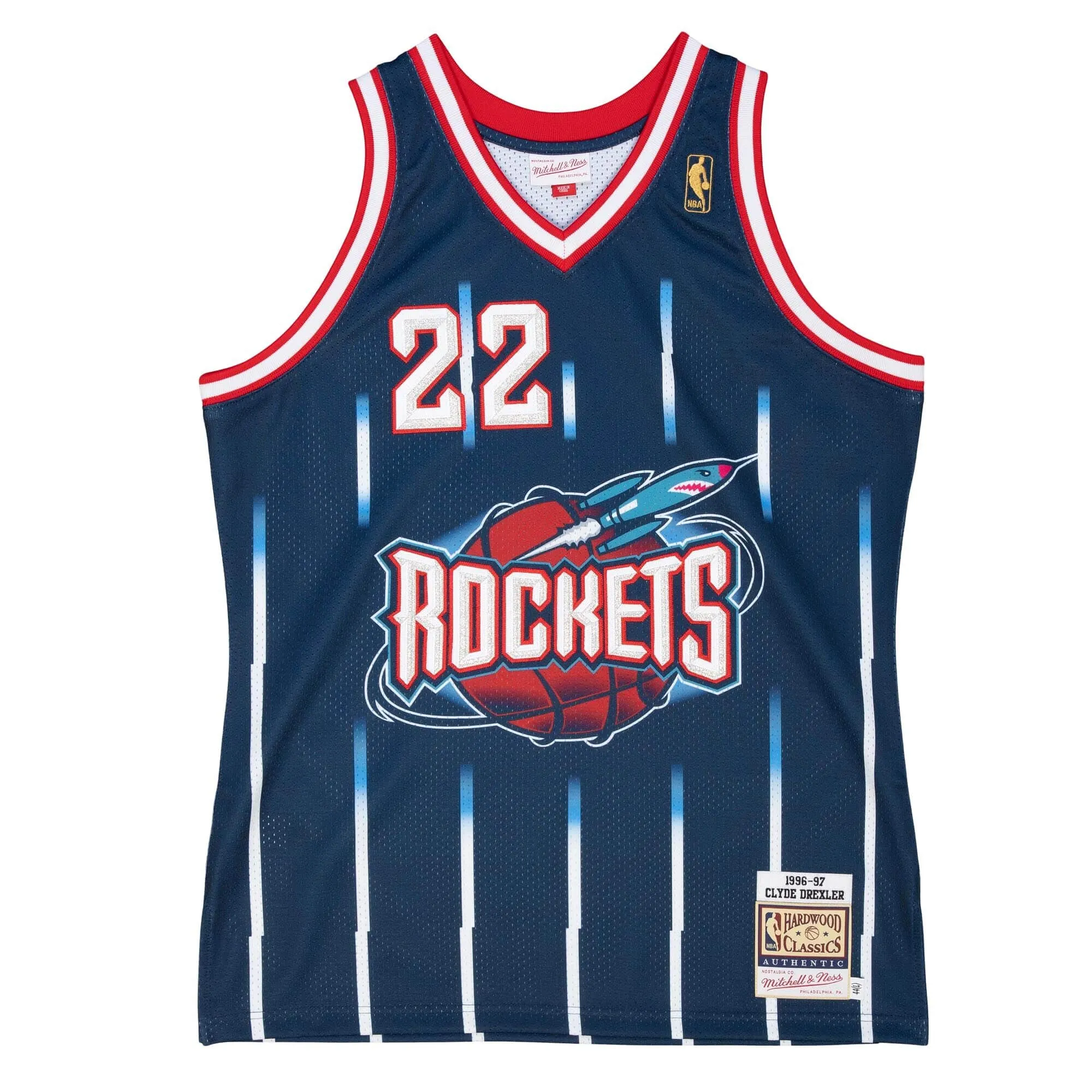 Mitchell & Ness NBA Authentic Road Jersey Houston Rockets 96 Clyde Drexler sold by Zulily